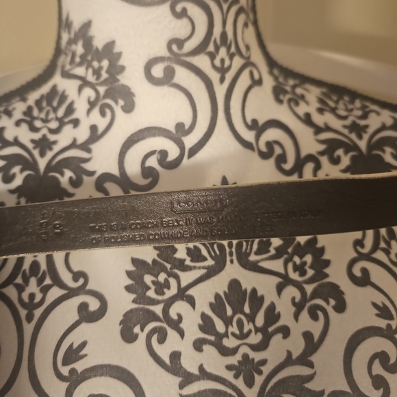 Rare Vintage Coach White Polished Calfskin Logo Buckle Belt –Italy –Size Large - Picture 11 of 12